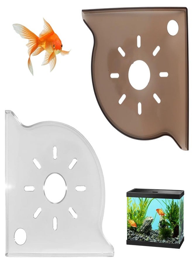 DQITJ 2 Pack Aquarium Corner Shelf Fish Tank Storage Shelf Triangle Aquarium Corner Ideal for Aquatic Plants Fish Tank Decor (White and Gray) - Image 1